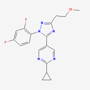 molecular formula C18H17F2N5O B5687719 2-cyclopropyl-5-[1-(2,4-difluorophenyl)-3-(2-methoxyethyl)-1H-1,2,4-triazol-5-yl]pyrimidine 