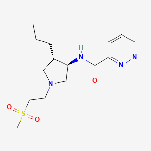 molecular formula C15H24N4O3S B5687770 N-{rel-(3R,4S)-1-[2-(methylsulfonyl)ethyl]-4-propyl-3-pyrrolidinyl}-3-pyridazinecarboxamide hydrochloride 