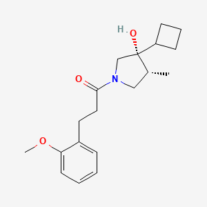 molecular formula C19H27NO3 B5687777 (3R*,4R*)-3-cyclobutyl-1-[3-(2-methoxyphenyl)propanoyl]-4-methyl-3-pyrrolidinol 