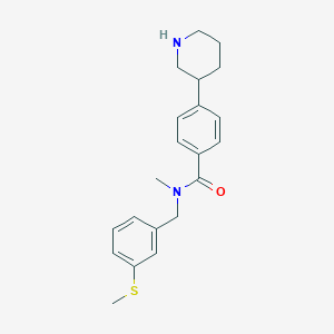 molecular formula C21H26N2OS B5687783 N-methyl-N-[3-(methylthio)benzyl]-4-piperidin-3-ylbenzamide 
