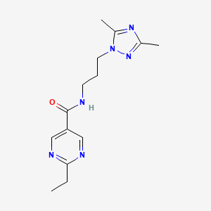 molecular formula C14H20N6O B5687791 N-[3-(3,5-dimethyl-1H-1,2,4-triazol-1-yl)propyl]-2-ethyl-5-pyrimidinecarboxamide 