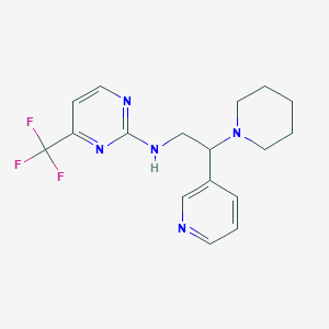 molecular formula C17H20F3N5 B5687799 N-(2-piperidin-1-yl-2-pyridin-3-ylethyl)-4-(trifluoromethyl)pyrimidin-2-amine 