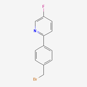 molecular formula C12H9BrFN B568782 2-[4-(Bromomethyl)phenyl]-5-fluoropyridine CAS No. 1257426-56-4