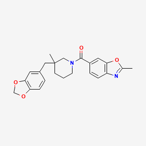 molecular formula C23H24N2O4 B5687823 6-{[3-(1,3-benzodioxol-5-ylmethyl)-3-methylpiperidin-1-yl]carbonyl}-2-methyl-1,3-benzoxazole 