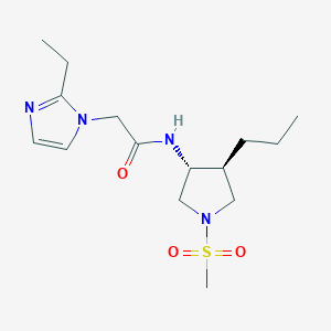 molecular formula C15H26N4O3S B5687825 2-(2-ethyl-1H-imidazol-1-yl)-N-[(3R*,4S*)-1-(methylsulfonyl)-4-propyl-3-pyrrolidinyl]acetamide 