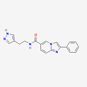 molecular formula C19H17N5O B5687836 2-phenyl-N-[2-(1H-pyrazol-4-yl)ethyl]imidazo[1,2-a]pyridine-6-carboxamide 
