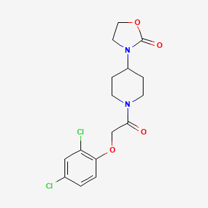 molecular formula C16H18Cl2N2O4 B5687860 3-{1-[(2,4-dichlorophenoxy)acetyl]-4-piperidinyl}-1,3-oxazolidin-2-one 
