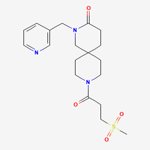 molecular formula C19H27N3O4S B5687863 9-[3-(methylsulfonyl)propanoyl]-2-(pyridin-3-ylmethyl)-2,9-diazaspiro[5.5]undecan-3-one 