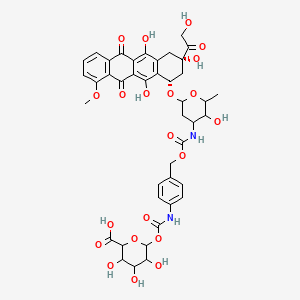 molecular formula C42H44N2O21 B568788 3-N-Carboxylic Acid 1-beta-D-Glucuronide-[4-(methyl)phenyl]carbamate Ester Doxorubicin CAS No. 211364-63-5