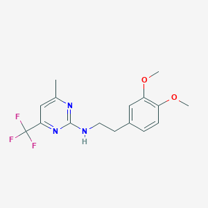 molecular formula C16H18F3N3O2 B5687882 N-[2-(3,4-dimethoxyphenyl)ethyl]-4-methyl-6-(trifluoromethyl)-2-pyrimidinamine 