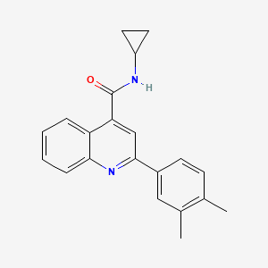 molecular formula C21H20N2O B5687885 N-cyclopropyl-2-(3,4-dimethylphenyl)-4-quinolinecarboxamide 