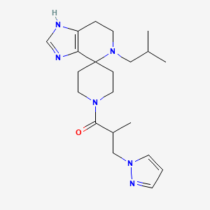 molecular formula C21H32N6O B5687889 5-isobutyl-1'-[2-methyl-3-(1H-pyrazol-1-yl)propanoyl]-1,5,6,7-tetrahydrospiro[imidazo[4,5-c]pyridine-4,4'-piperidine] 