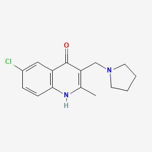 molecular formula C15H17ClN2O B5687893 6-chloro-2-methyl-3-(1-pyrrolidinylmethyl)-4-quinolinol 