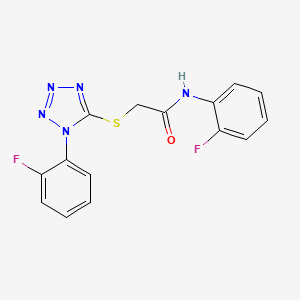 molecular formula C15H11F2N5OS B5687901 N-(2-fluorophenyl)-2-{[1-(2-fluorophenyl)-1H-tetrazol-5-yl]thio}acetamide 