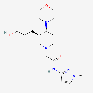 2-[(3R*,4S*)-3-(3-hydroxypropyl)-4-morpholin-4-ylpiperidin-1-yl]-N-(1-methyl-1H-pyrazol-3-yl)acetamide