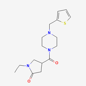 molecular formula C16H23N3O2S B5687937 1-ethyl-4-{[4-(2-thienylmethyl)-1-piperazinyl]carbonyl}-2-pyrrolidinone 