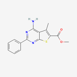 molecular formula C15H13N3O2S B5687939 methyl 4-amino-5-methyl-2-phenylthieno[2,3-d]pyrimidine-6-carboxylate 