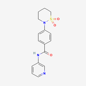 molecular formula C16H17N3O3S B5687962 4-(1,1-dioxido-1,2-thiazinan-2-yl)-N-3-pyridinylbenzamide 