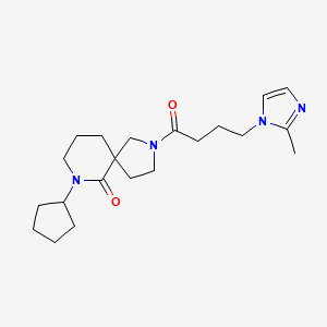 molecular formula C21H32N4O2 B5687984 7-cyclopentyl-2-[4-(2-methyl-1H-imidazol-1-yl)butanoyl]-2,7-diazaspiro[4.5]decan-6-one 