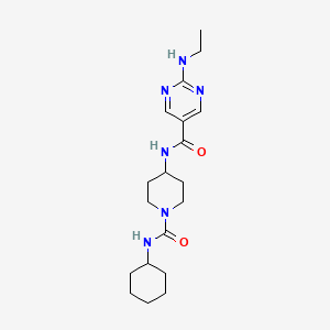 molecular formula C19H30N6O2 B5688009 N-{1-[(cyclohexylamino)carbonyl]-4-piperidinyl}-2-(ethylamino)-5-pyrimidinecarboxamide 