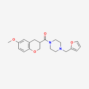 molecular formula C20H24N2O4 B5688013 1-(2-furylmethyl)-4-[(6-methoxy-3,4-dihydro-2H-chromen-3-yl)carbonyl]piperazine 