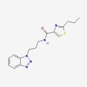 molecular formula C16H19N5OS B5688016 N-[3-(1H-1,2,3-benzotriazol-1-yl)propyl]-2-propyl-1,3-thiazole-4-carboxamide 