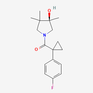 molecular formula C17H22FNO2 B5688018 (3R)-1-{[1-(4-fluorophenyl)cyclopropyl]carbonyl}-3,4,4-trimethyl-3-pyrrolidinol 