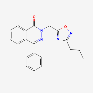 molecular formula C20H18N4O2 B5688044 4-phenyl-2-[(3-propyl-1,2,4-oxadiazol-5-yl)methyl]-1(2H)-phthalazinone 