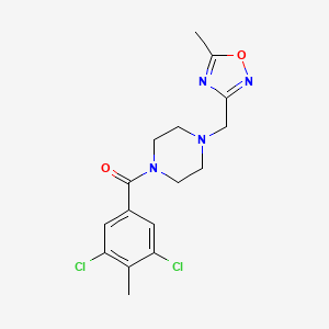 molecular formula C16H18Cl2N4O2 B5688046 1-(3,5-dichloro-4-methylbenzoyl)-4-[(5-methyl-1,2,4-oxadiazol-3-yl)methyl]piperazine 