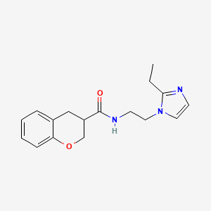molecular formula C17H21N3O2 B5688081 N-[2-(2-ethyl-1H-imidazol-1-yl)ethyl]chromane-3-carboxamide 