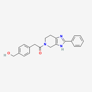 molecular formula C21H21N3O2 B5688111 {4-[2-oxo-2-(2-phenyl-1,4,6,7-tetrahydro-5H-imidazo[4,5-c]pyridin-5-yl)ethyl]phenyl}methanol 