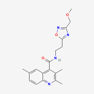molecular formula C19H22N4O3 B5688119 N-{2-[3-(methoxymethyl)-1,2,4-oxadiazol-5-yl]ethyl}-2,3,6-trimethyl-4-quinolinecarboxamide 