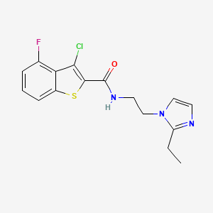 molecular formula C16H15ClFN3OS B5688126 3-chloro-N-[2-(2-ethyl-1H-imidazol-1-yl)ethyl]-4-fluoro-1-benzothiophene-2-carboxamide 