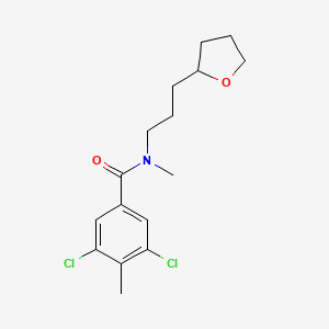 molecular formula C16H21Cl2NO2 B5688131 3,5-dichloro-N,4-dimethyl-N-[3-(tetrahydro-2-furanyl)propyl]benzamide 