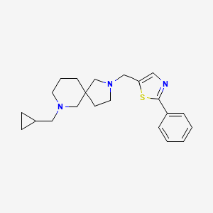 molecular formula C22H29N3S B5688134 7-(cyclopropylmethyl)-2-[(2-phenyl-1,3-thiazol-5-yl)methyl]-2,7-diazaspiro[4.5]decane 