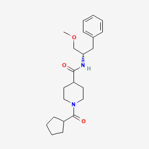 molecular formula C22H32N2O3 B5688179 N-[(1S)-1-benzyl-2-methoxyethyl]-1-(cyclopentylcarbonyl)-4-piperidinecarboxamide 