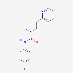 molecular formula C15H16FN3O B5688198 N'-(4-fluorophenyl)-N-methyl-N-[2-(2-pyridinyl)ethyl]urea 