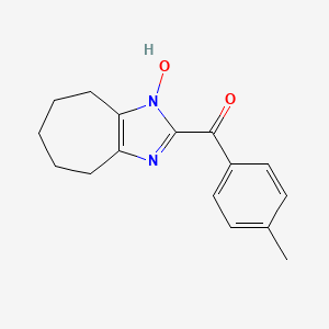 molecular formula C16H18N2O2 B5688222 (1-hydroxy-1,4,5,6,7,8-hexahydrocyclohepta[d]imidazol-2-yl)(4-methylphenyl)methanone 
