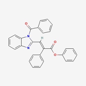 molecular formula C29H20N2O3 B5688249 phenyl 3-(1-benzoyl-1H-benzimidazol-2-yl)-2-phenylacrylate 