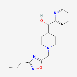 molecular formula C17H24N4O2 B5688260 {1-[(3-propyl-1,2,4-oxadiazol-5-yl)methyl]-4-piperidinyl}(2-pyridinyl)methanol 