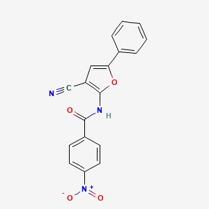 molecular formula C18H11N3O4 B5688265 N-(3-cyano-5-phenyl-2-furyl)-4-nitrobenzamide 