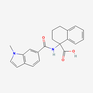 molecular formula C21H20N2O3 B5688299 1-{[(1-methyl-1H-indol-6-yl)carbonyl]amino}-1,2,3,4-tetrahydro-1-naphthalenecarboxylic acid 