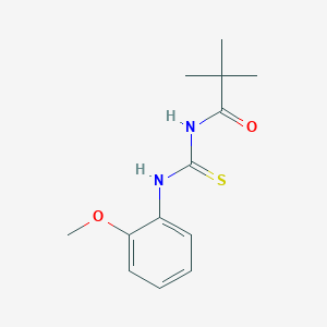 molecular formula C13H18N2O2S B5688306 N-{[(2-methoxyphenyl)amino]carbonothioyl}-2,2-dimethylpropanamide 