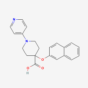 molecular formula C21H20N2O3 B5688318 4-(2-naphthyloxy)-1-pyridin-4-ylpiperidine-4-carboxylic acid 