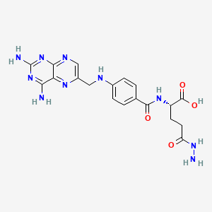 molecular formula C19H22N10O4 B568833 Aminopterin-alpha-hyrazide CAS No. 118359-33-4