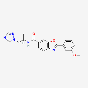 2-(3-methoxyphenyl)-N-[1-methyl-2-(1H-1,2,4-triazol-1-yl)ethyl]-1,3-benzoxazole-6-carboxamide