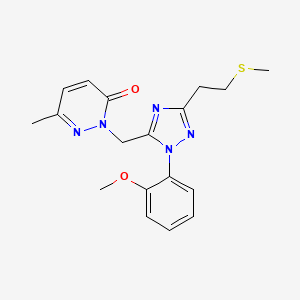 2-({1-(2-methoxyphenyl)-3-[2-(methylthio)ethyl]-1H-1,2,4-triazol-5-yl}methyl)-6-methylpyridazin-3(2H)-one