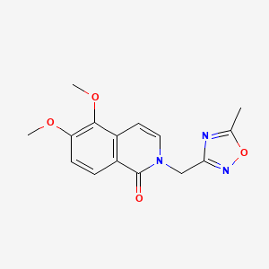 molecular formula C15H15N3O4 B5688349 5,6-dimethoxy-2-[(5-methyl-1,2,4-oxadiazol-3-yl)methyl]isoquinolin-1(2H)-one 