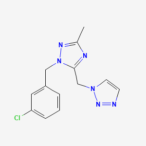 molecular formula C13H13ClN6 B5688350 1-{[1-(3-chlorobenzyl)-3-methyl-1H-1,2,4-triazol-5-yl]methyl}-1H-1,2,3-triazole 