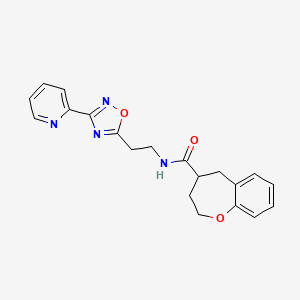 molecular formula C20H20N4O3 B5688356 N-[2-(3-pyridin-2-yl-1,2,4-oxadiazol-5-yl)ethyl]-2,3,4,5-tetrahydro-1-benzoxepine-4-carboxamide 
